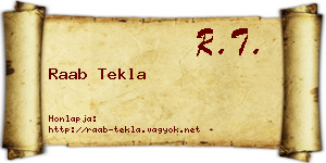 Raab Tekla névjegykártya
